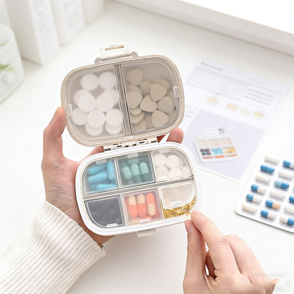 Home Office Setup - Portable Medicine Storage Case Weekly Pill