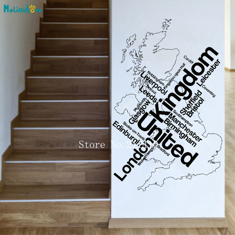 Home Office London - Decal Dán Tường Bản Đồ Luân