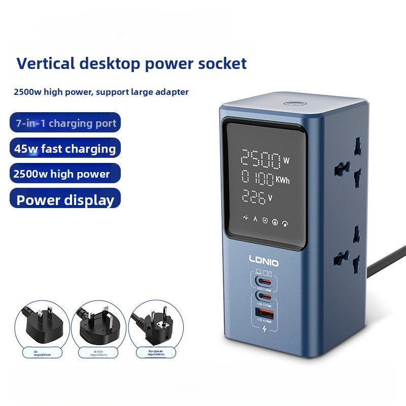 Home Office 365 - Vertical 45w Usb Lcd Display Socket