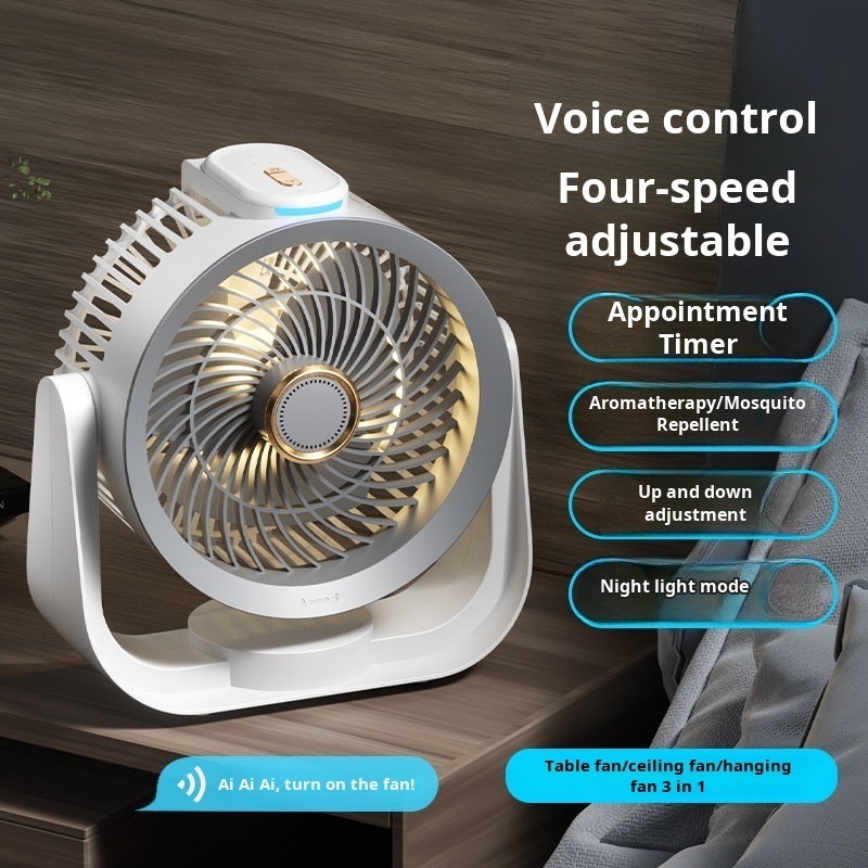 Smart Desk Fan Voice Activated - đánh giá và giá Home Office Setup