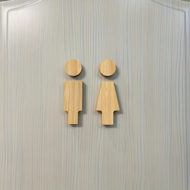 2PCS Wooden Bathroom Sign for  - đánh giá và giá Home Office Setup