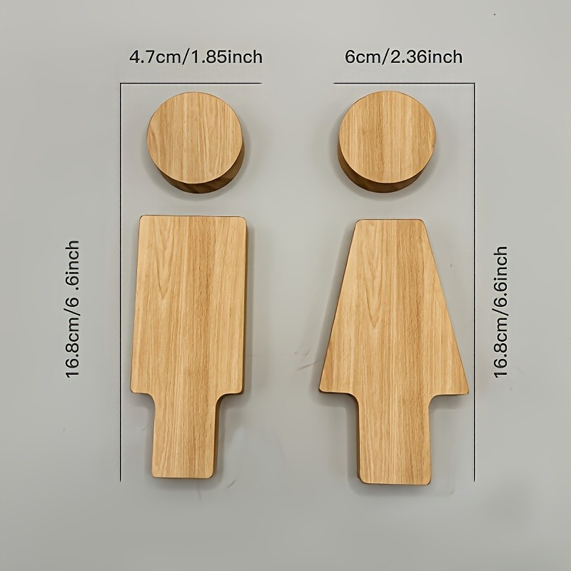 2PCS Wooden Bathroom Sign for  - đánh giá và giá Home Office Setup