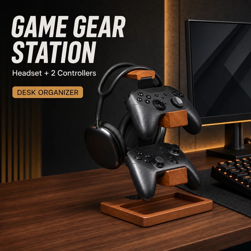 Wooden Headphone Stand Gaming  - đánh giá và giá Home Office Headset
