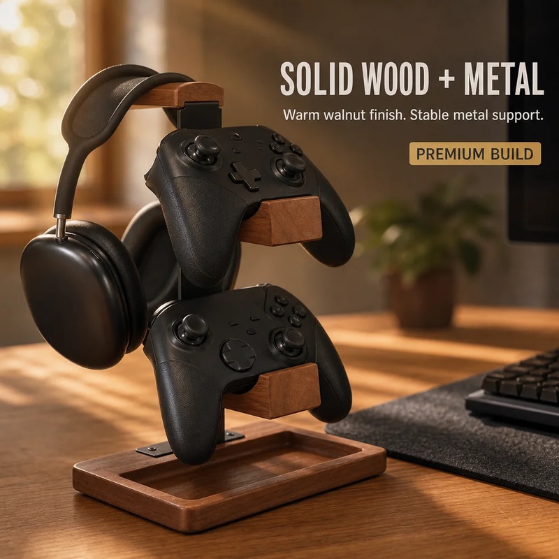 Wooden Headphone Stand Gaming  - đánh giá và giá Home Office Headset