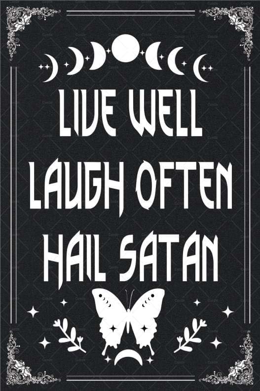 Goth Metal Tin Sign Live Well  - đánh giá và giá Home Office Inspiration