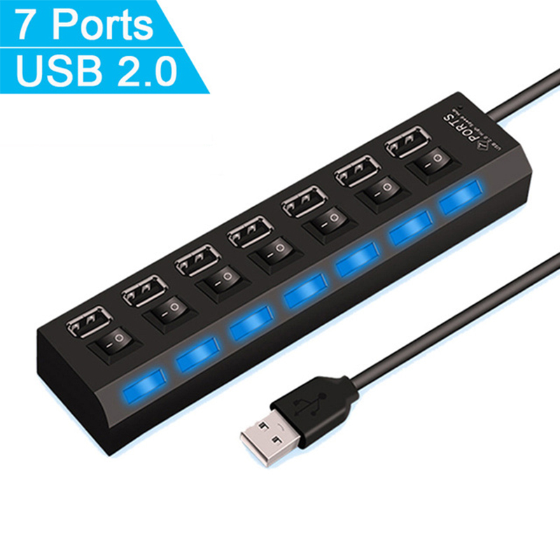 7 Port USB 2.0 Hub Splitter Fo - đánh giá và giá Home Office Setup